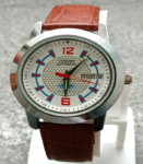 Citizen White Men's Watch Automatic Vintage Japan Brown Strap 37MM