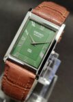 Seiko Quartz Japan Made Vintage Wrist Watch For Men's Green Dial