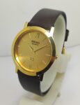 Seiko Quartz Japan Made Vintage Wrist Watch For Men’s Gold Dial
