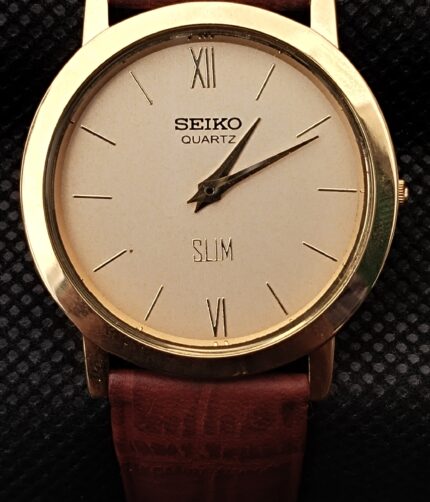 Seiko Quartz Japan Made Vintage Wrist Watch For Men’s Gold Dial
