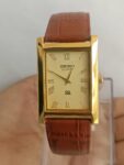 Seiko Quartz Japan Made Vintage Wrist Watch For Men’s Gold Dial