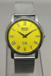 Seiko Quartz Japan Made Vintage Wrist Watch For Men's Yellow Dail