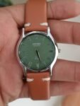 Seiko Quartz Silver Case Green Dial Men’s Japanese Wrist Watch Battery-Installed